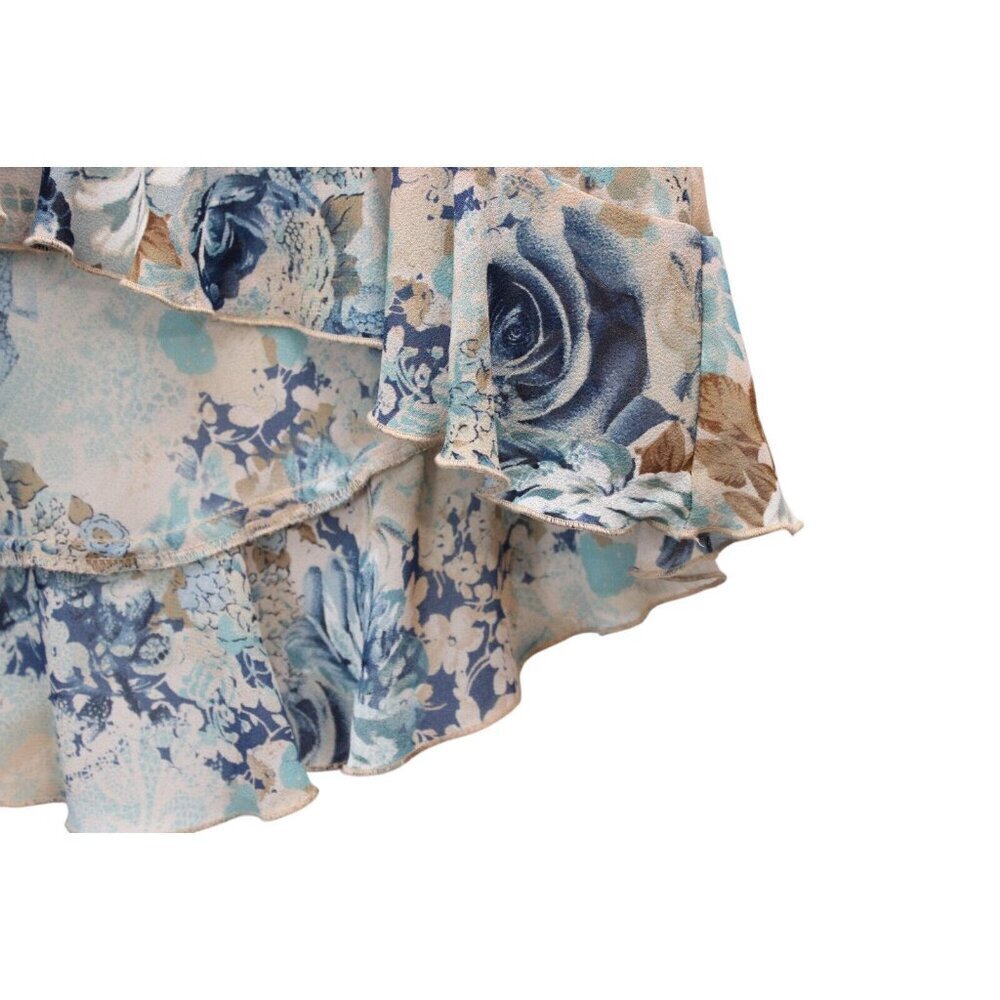 Vintage A Byer Skirt Size Large High Low Ruffle Floral 90s Y2K Grunge Retro Mesh - Picture 7 of 13